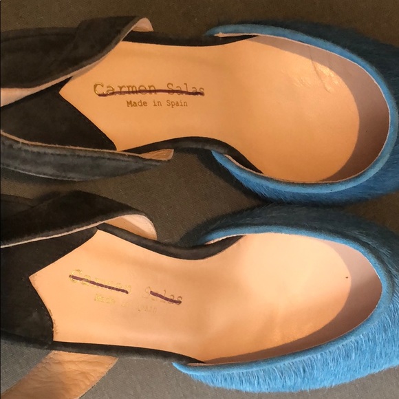 Carmen Salas Anthropologie Blue Slingback Pumps - Picture 7 of 8